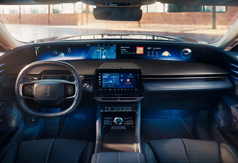 A large panoramic display is shown on the dashboard of a 2024 Lincoln Nautilus® SUV | Beach Lincoln in Myrtle Beach SC