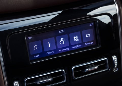 Driver controls like music, temperature, air quality, settings, and heat/cool seats are shown. | Beach Lincoln in Myrtle Beach SC