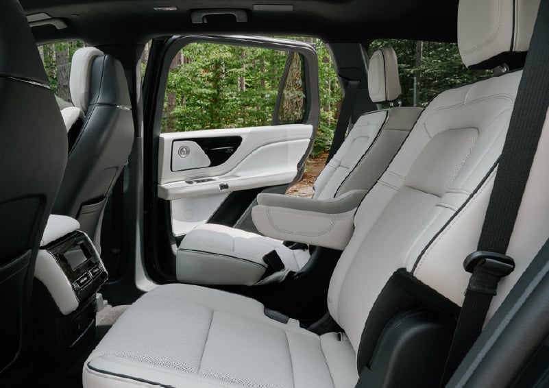 A side view of the second row with captain’s chairs in a 2027 Lincoln Aviator® Black Label™ SUV. | Beach Lincoln in Myrtle Beach SC