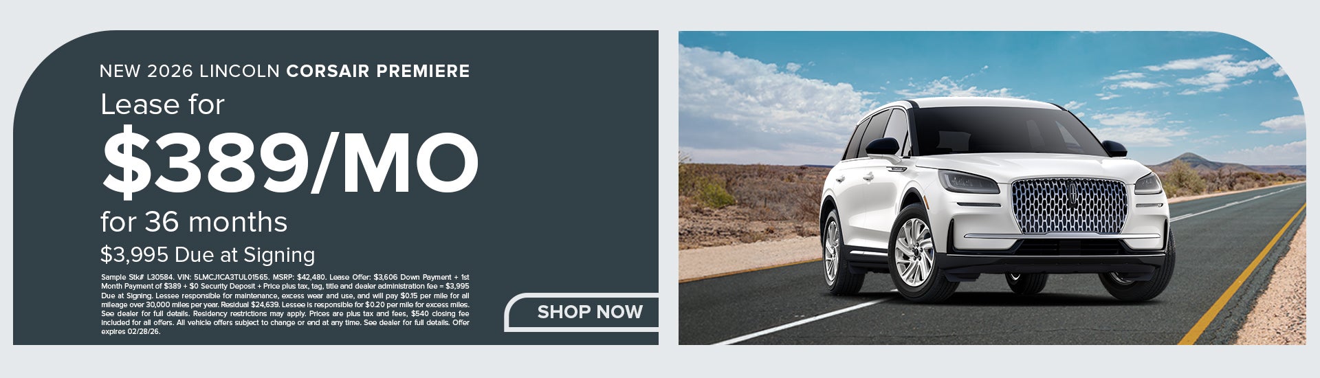 New 2026 Lincoln Corsair Premiere