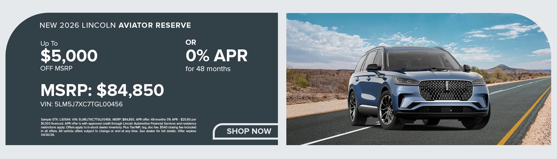 New 2026 Lincoln Aviator Reserve